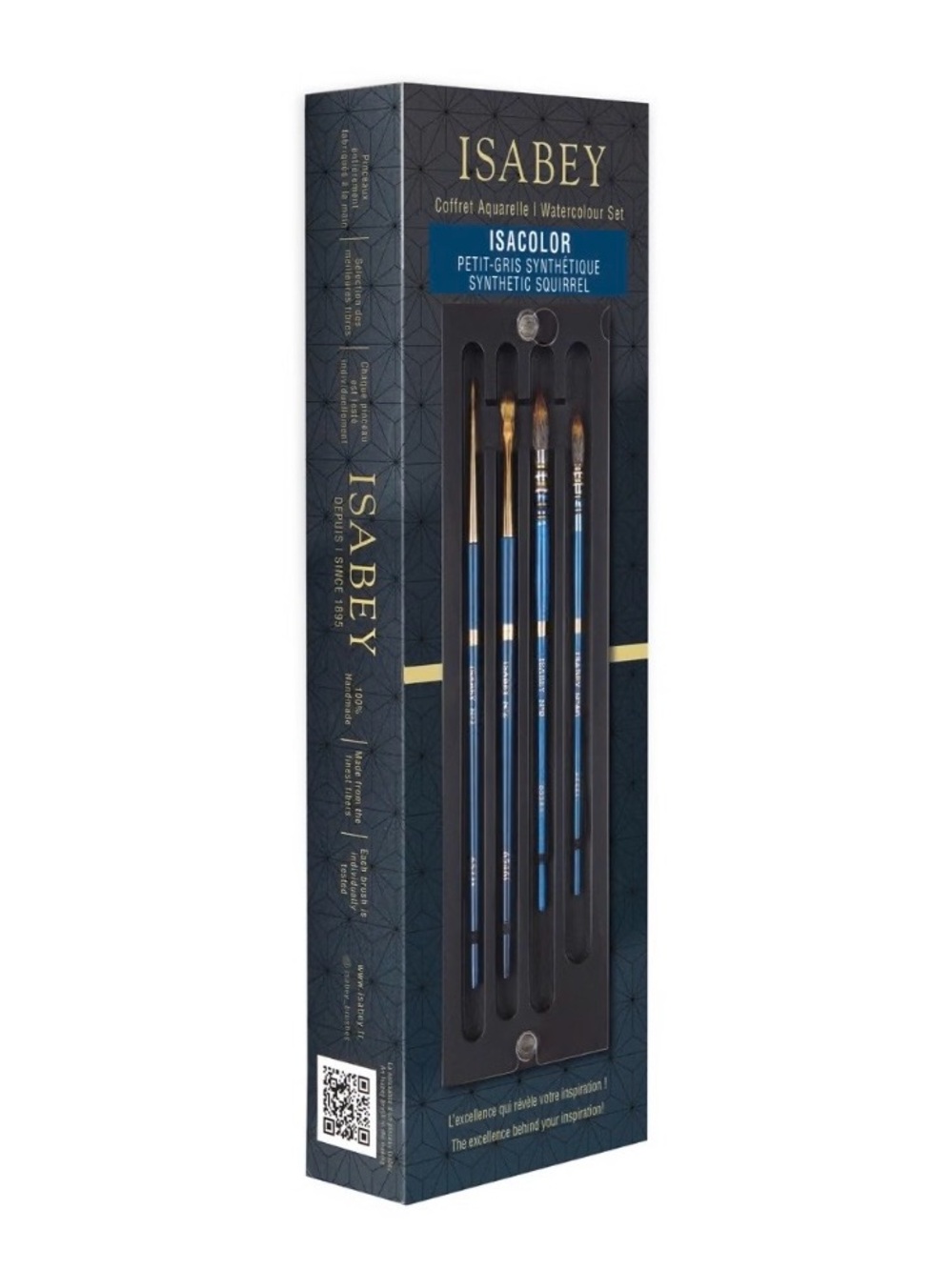 Isabey Isacolor Brush Set, Moo Size 4/0 & 00, Round Size 2, Wash Size 2 - Picture 2 of 3